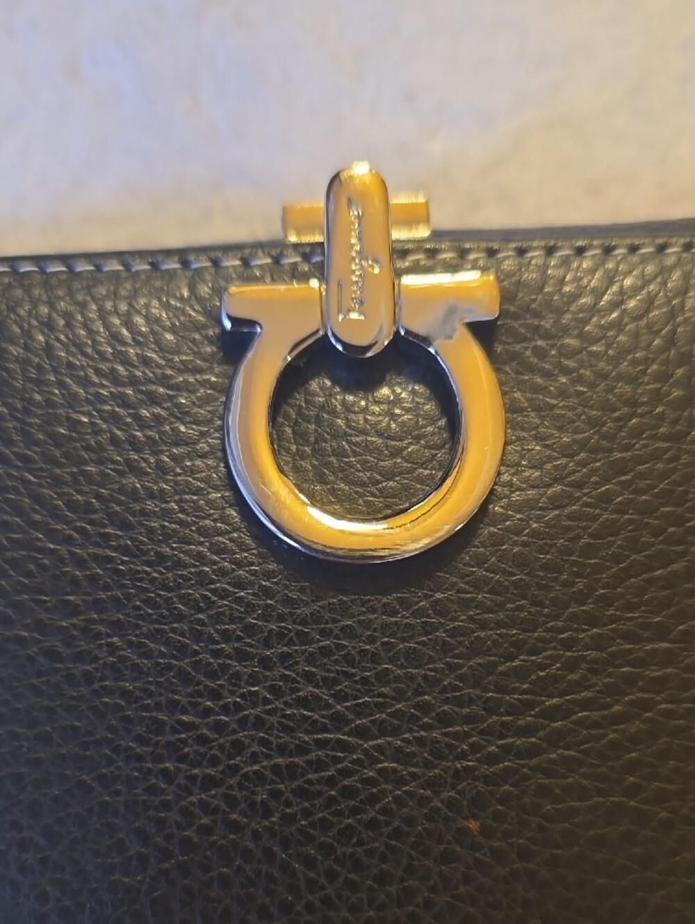 Ferragamo Black Leather Women’s Wallet with Silver Hardware - Picture 4 of 13